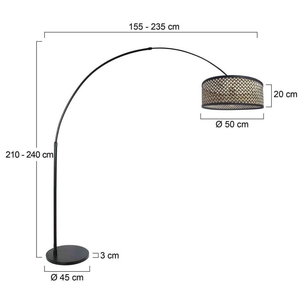Lampadaire Bambou Noir Naturel | Zyla - Designix Lampadaire