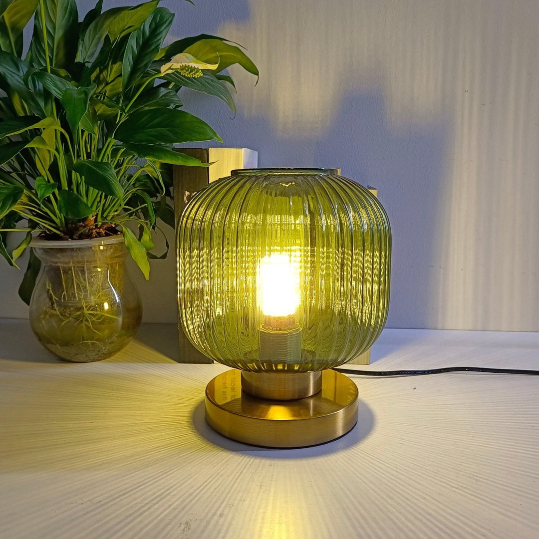 Lampe à Poser en Verre | Lueur Ciselée - Designix Lampe de chevet Blanc | 13cm