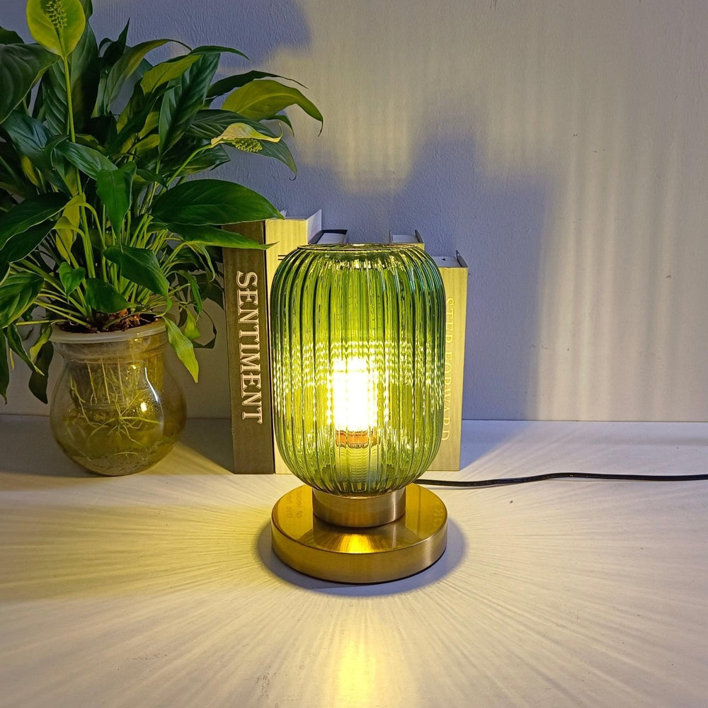 Lampe à Poser en Verre | Lueur Ciselée - Designix Lampe de chevet Blanc | 13cm