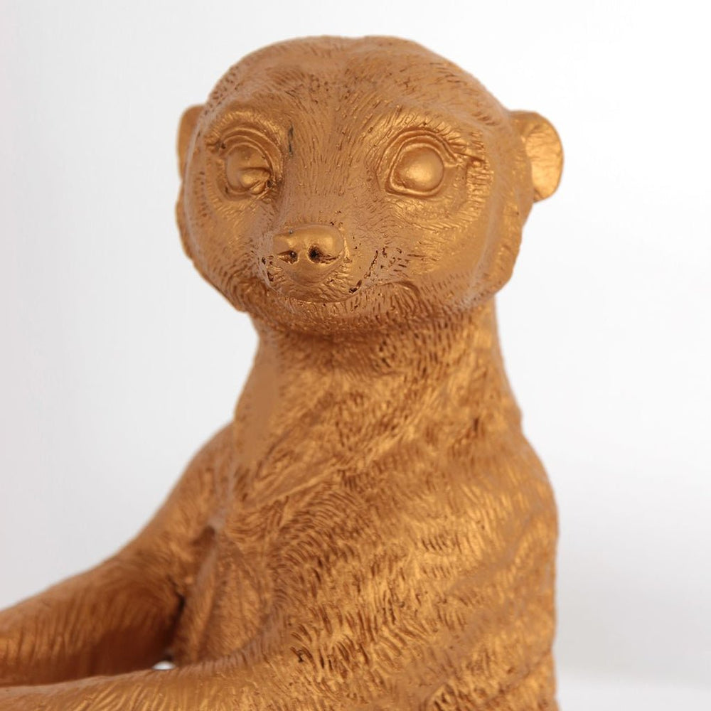 Lampe Animaux Or Bambou Noir | Suricate - Designix Lampe de chevet