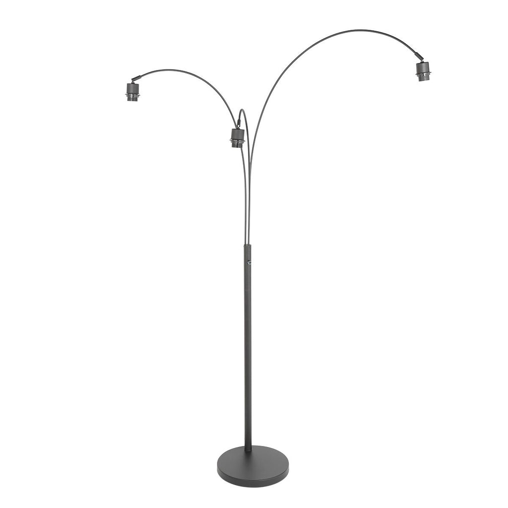 Lampe Arc 3 Lumières Bambou Noir | Yale - Designix Lampadaire