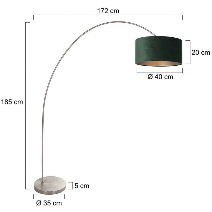 Lampe Arc Velours Vert | Dila - Designix Lampe de Table