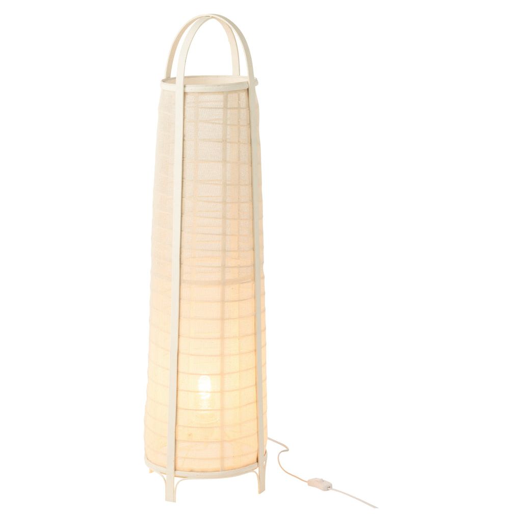 Lampe Bambou Coton Blanc - Designix