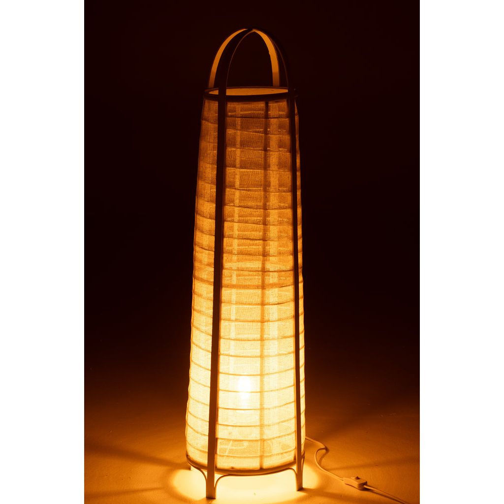 Lampe Bambou Coton Blanc - Designix