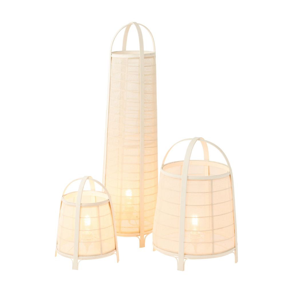 Lampe Bambou Coton Blanc - Designix
