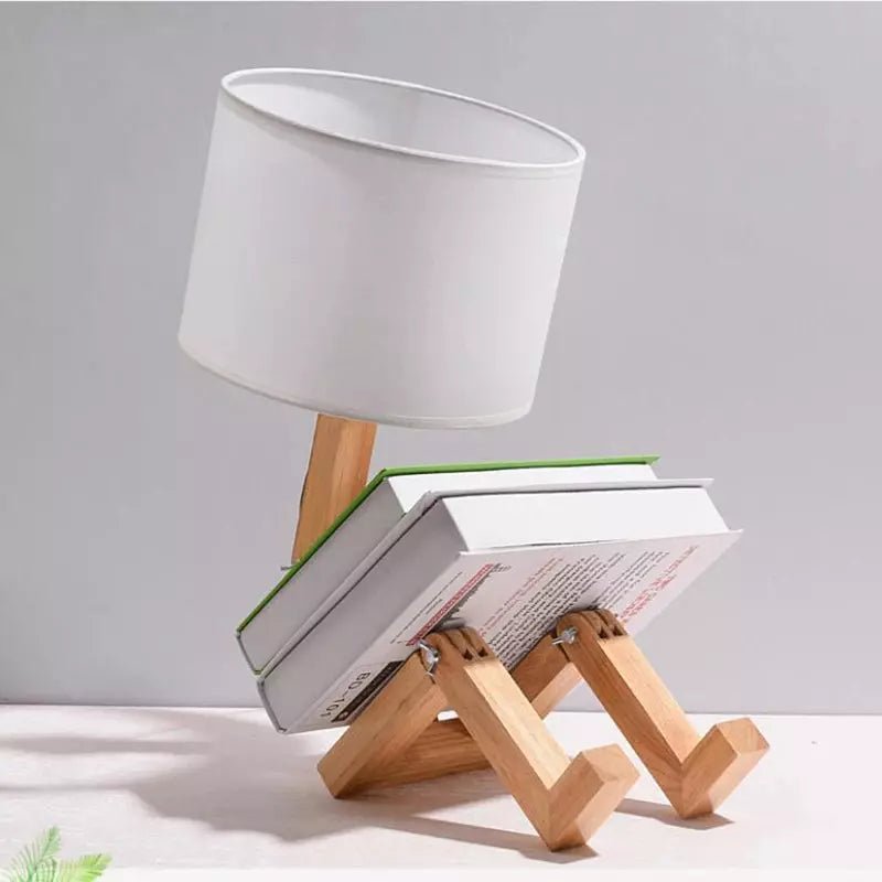 Lampe Bonhomme Bois Assis | Compagnon Luminé - Designix Lampe de chevet Blanc Froid