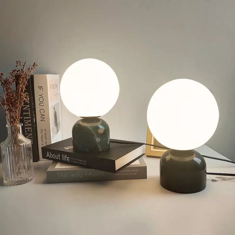 Lampe Boule à Poser Design | Sphère Minérale - Designix Lampe de chevet Blanc Blanc Chaud