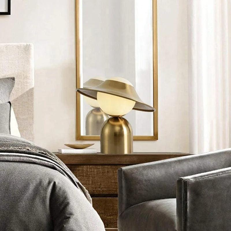 Lampe Chinoise Dorée en Métal | Aura Impérial - Designix Lampe de chevet Blanc Chaud
