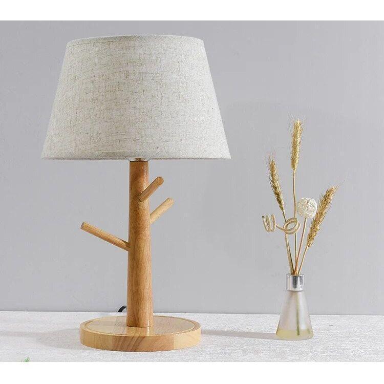 Lampe de Chevet Bois | Éclat Raffiné - Designix Lampe de chevet 3 Branches | 41cm Blanc Chaud