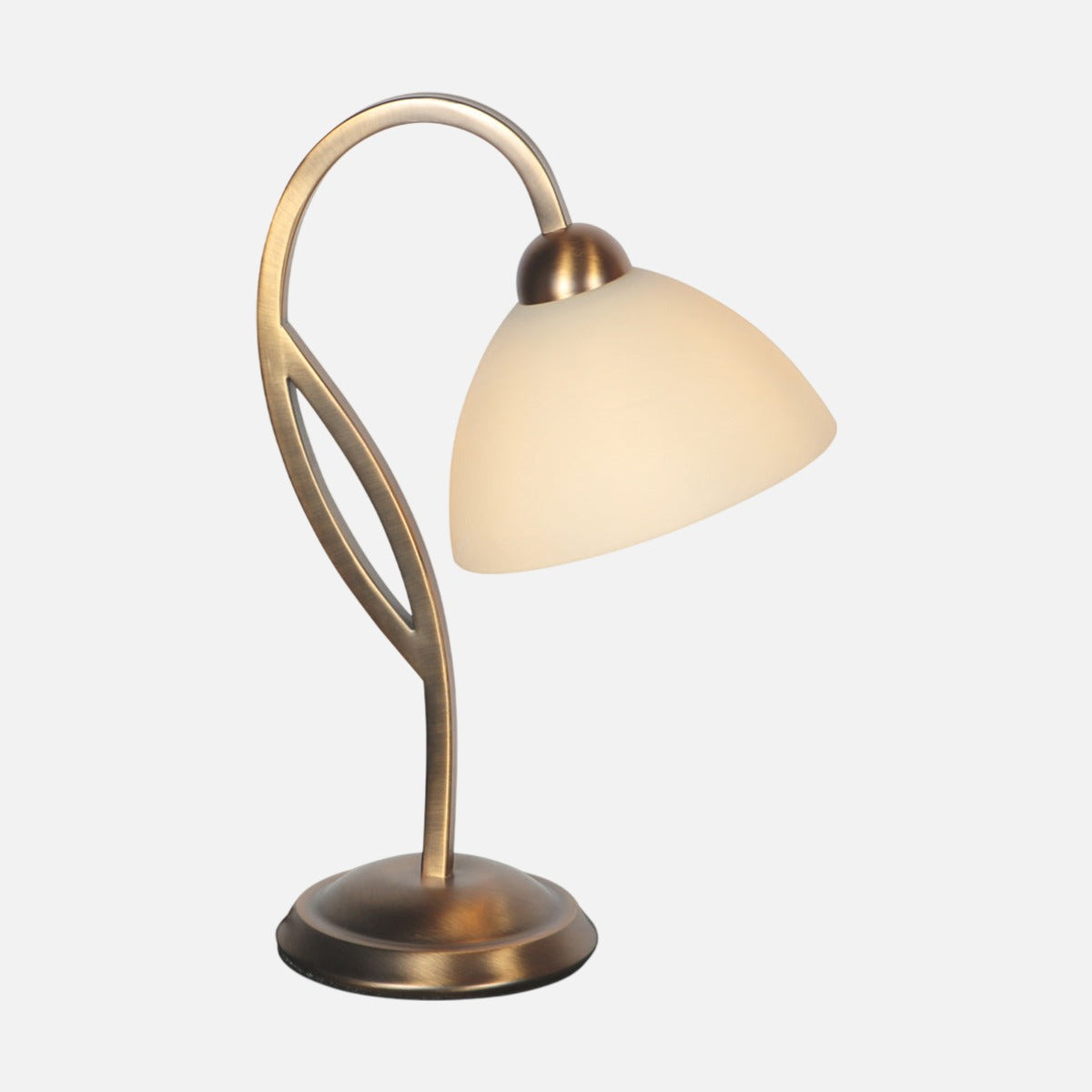 Lampe de chevet marbre Anthea, abat-jour verre effet marbre crème Ø 16 cm sur pied bronze – Designix.fr