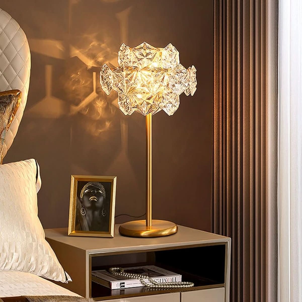 Lampe de Table Cristal Luxe Flocon de neige | Hyla - Designix Lampadaire Doré
