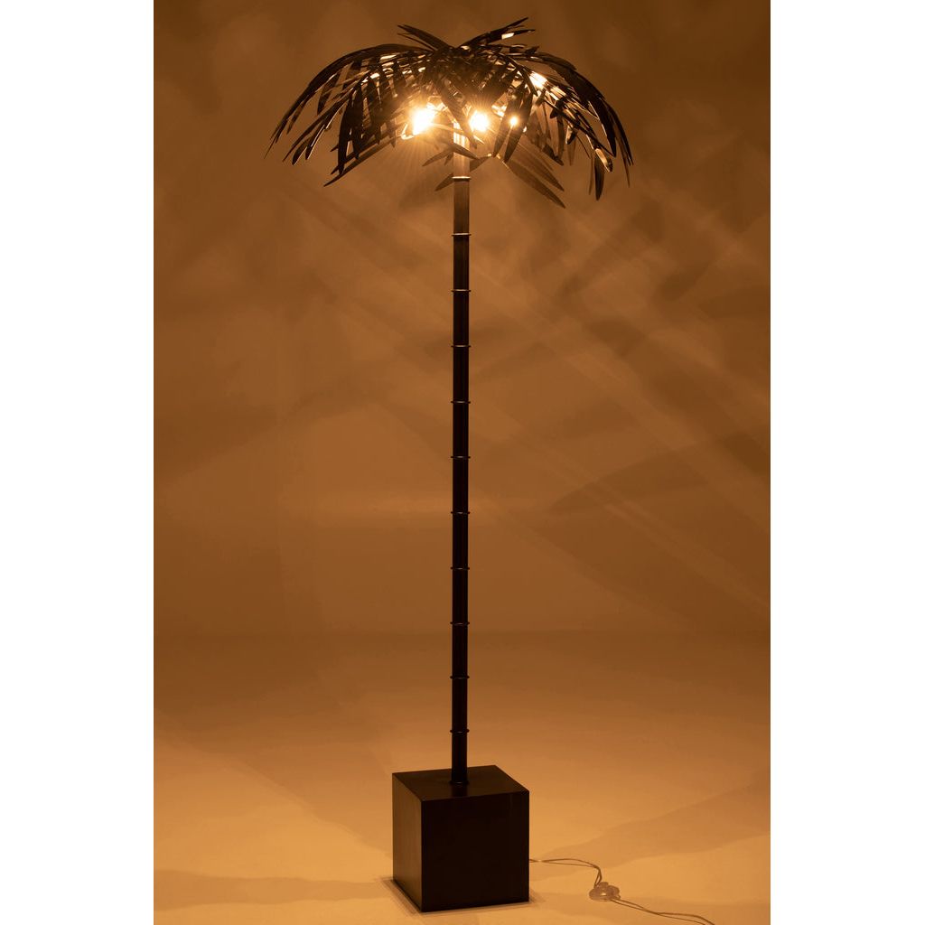 Lampe Debout Métal Noir Feuille - Designix