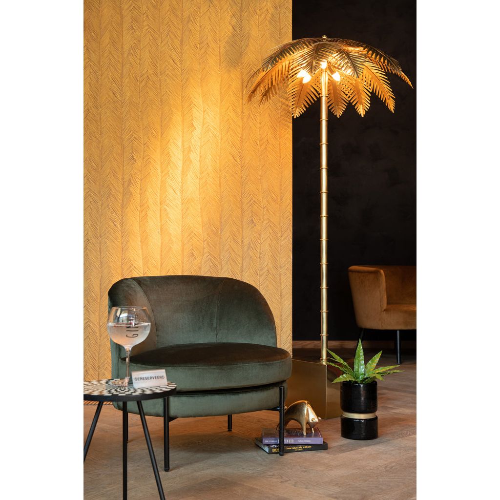 Lampe Dorée Feuilles Coco - Designix