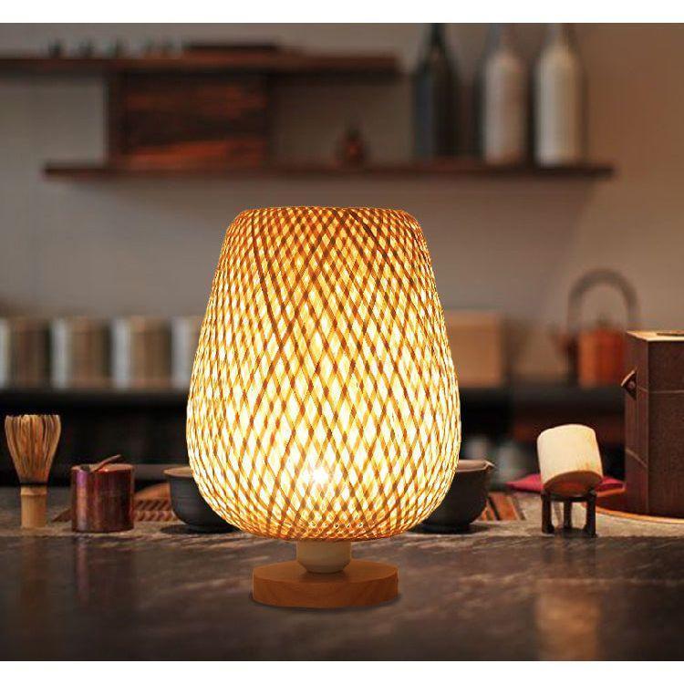 Lampe en Rotin à Poser | Chaleur Tressée - Designix Lampe de chevet 21x43cm
