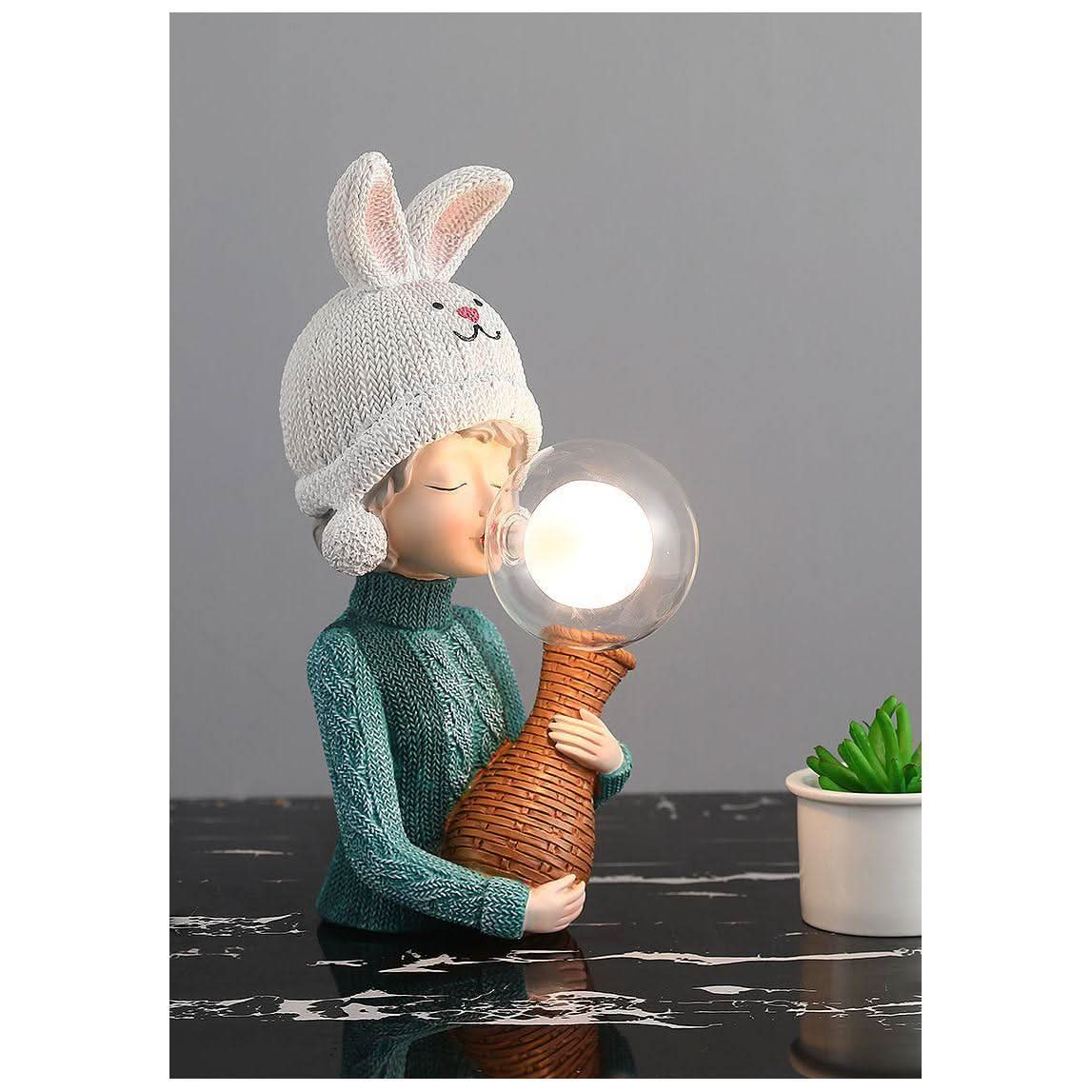Lampe Femme Art Déco | Douceur Lumineuse - Designix Lampe de chevet Chapeau Blanc Blanc Chaud
