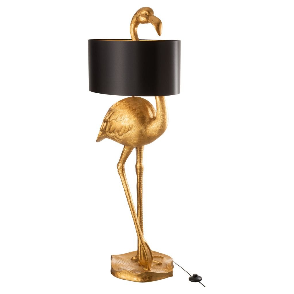 Lampe Flamant Noir Et Or - Designix