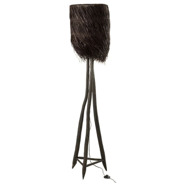 Lampe Grande en Bois Marron