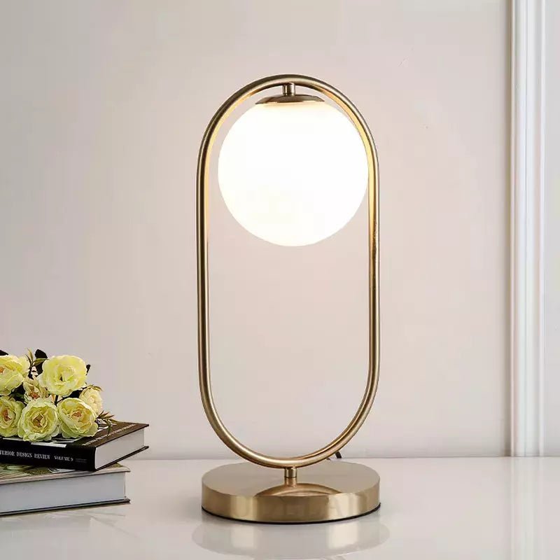 Lampe Métal Doré Boule | Sphère Lumineuse - Designix Lampe de chevet Argent Blanc Chaud (3000k)