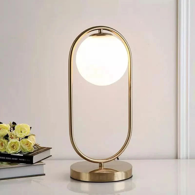 Lampe Métal Doré Boule | Sphère Lumineuse - Designix Lampe de chevet Argent Blanc Chaud (3000k)