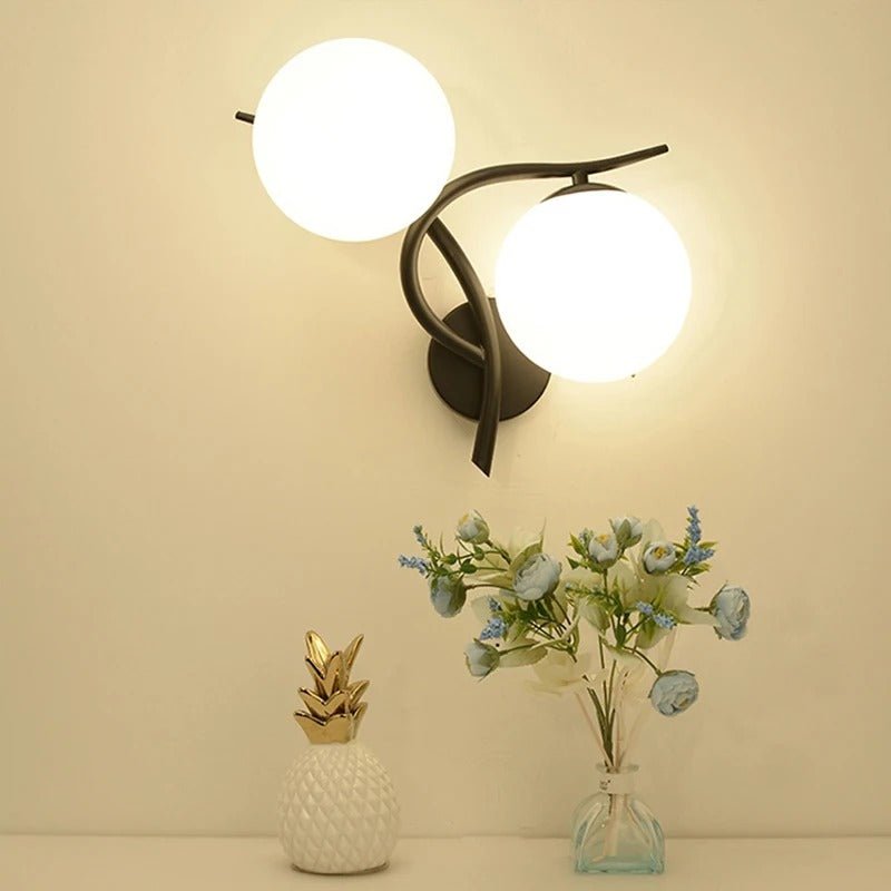 Lampe Murale LED Verre | Erona - Designix Applique Murale Noir Blanc chaud (2700 - 3500K)