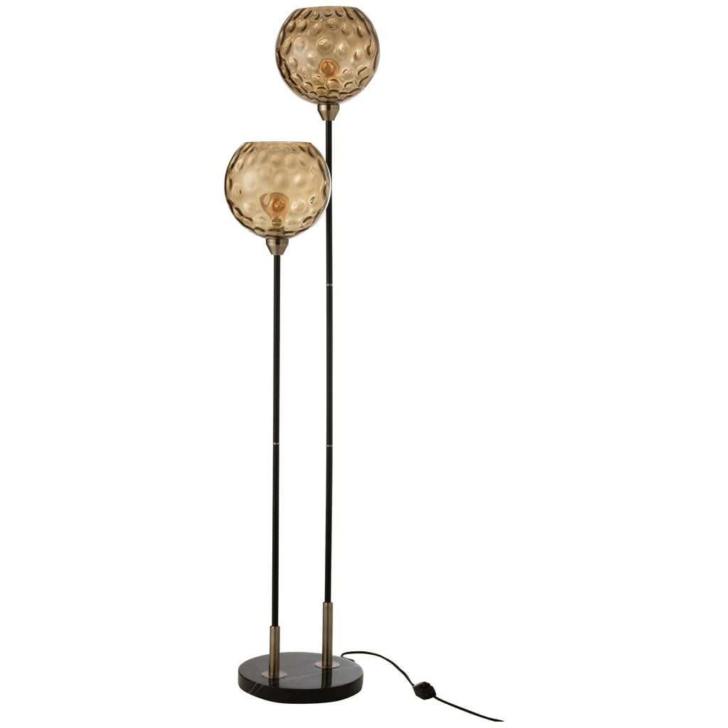 Lampe Sol Acier Marbre Noir - Designix