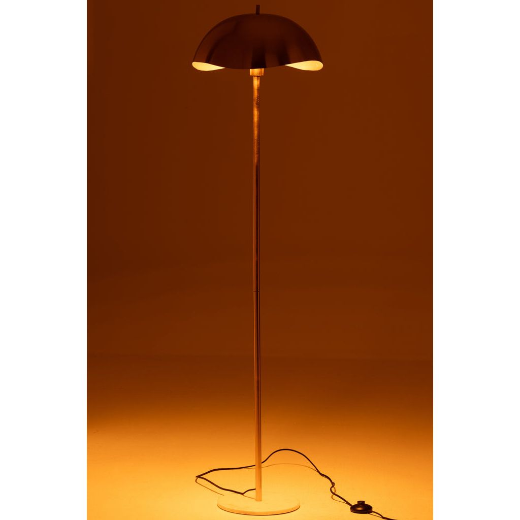 Lampe Sol Métal Marbre Doré - Designix