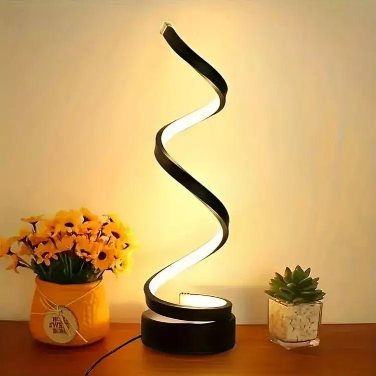 Lampe Spirale LED | Helix Lumineuse - Designix Lampe de chevet Double Spirale Blanc Blanc Chaud