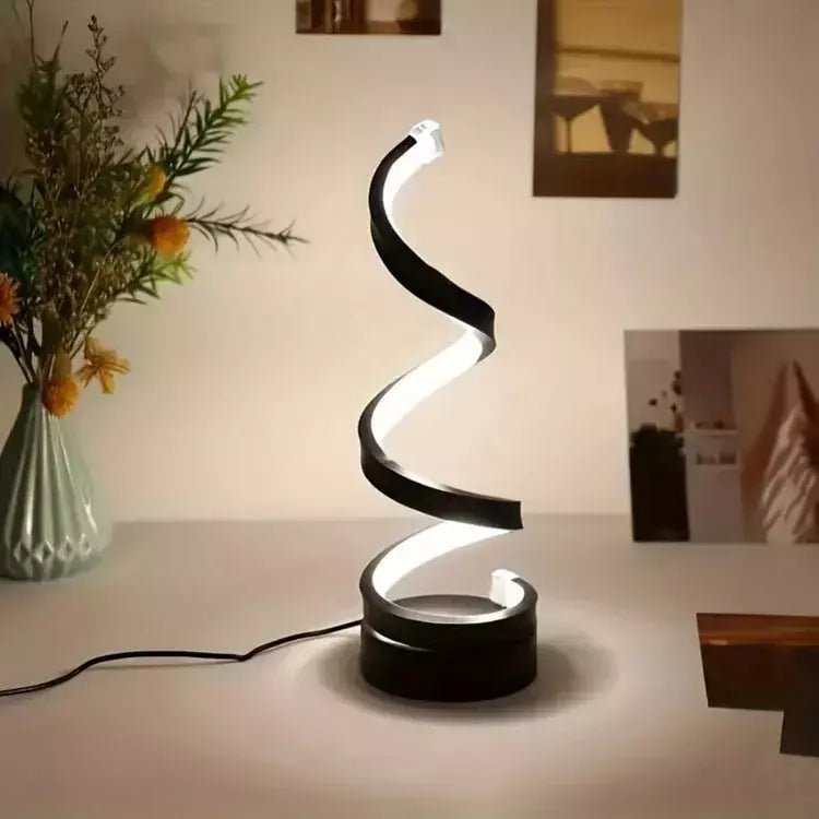 Lampe Spirale LED | Helix Lumineuse - Designix Lampe de chevet Double Spirale Blanc Blanc Chaud