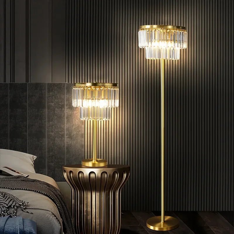 Lampe sur Pied de Luxe Cristal Moderne | Jira - Designix Lampadaire Lampe de Table Dimmable 3 Couleurs