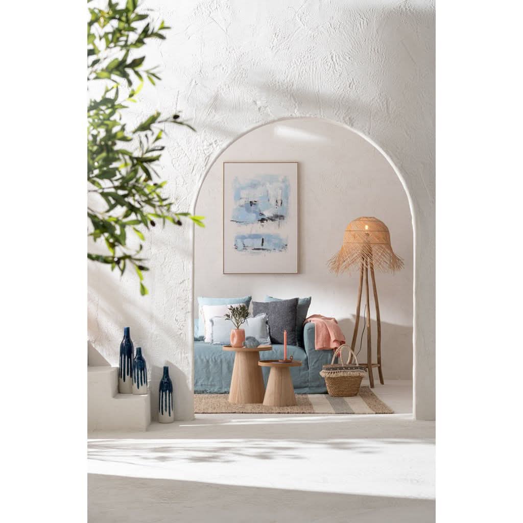 Lampe Sur Pied Rotin Teck Naturel - Designix