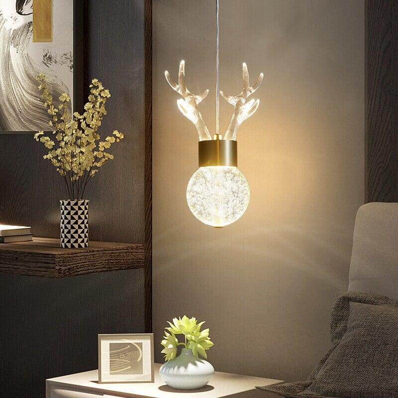 Lampe Suspension Design Cerf | Éclat de Diamant - Designix Suspension luminaire