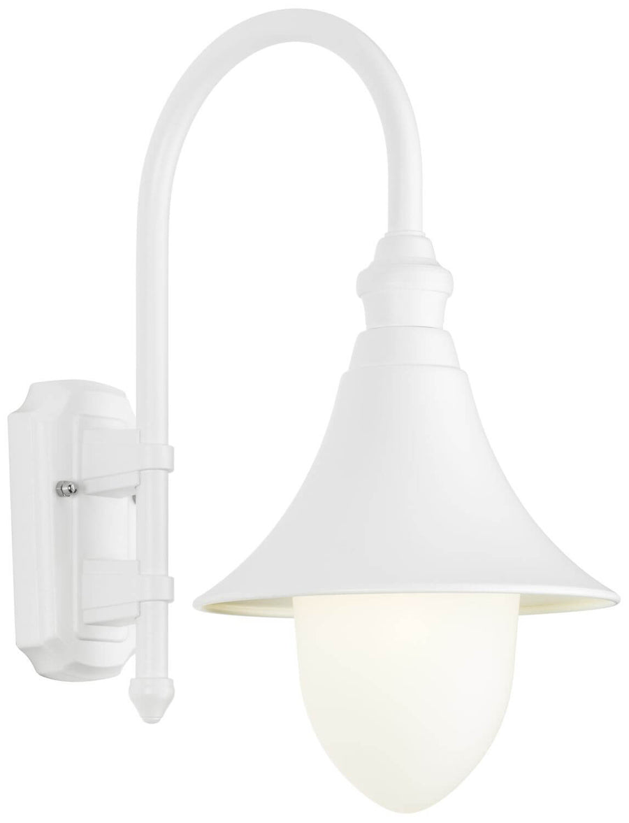 Même applique murale blanche allumée, mettant en valeur le diffuseur lumineux blanc