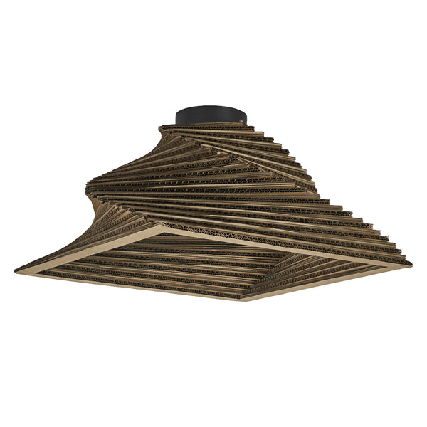 Plafonnier Cardboard Square marron, L 40 cm