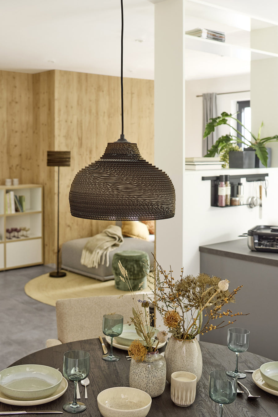 Lampadaire Cardboard Cylinder marron