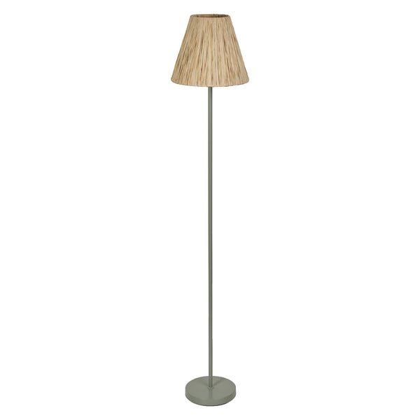 Lampadaire Raffia vert et marron