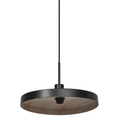 Suspension Plate noire et bois