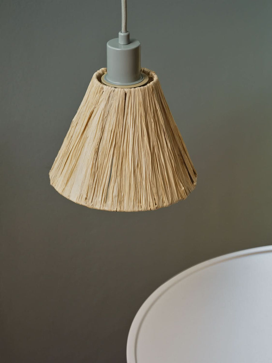 Suspension Raffia verte et marron