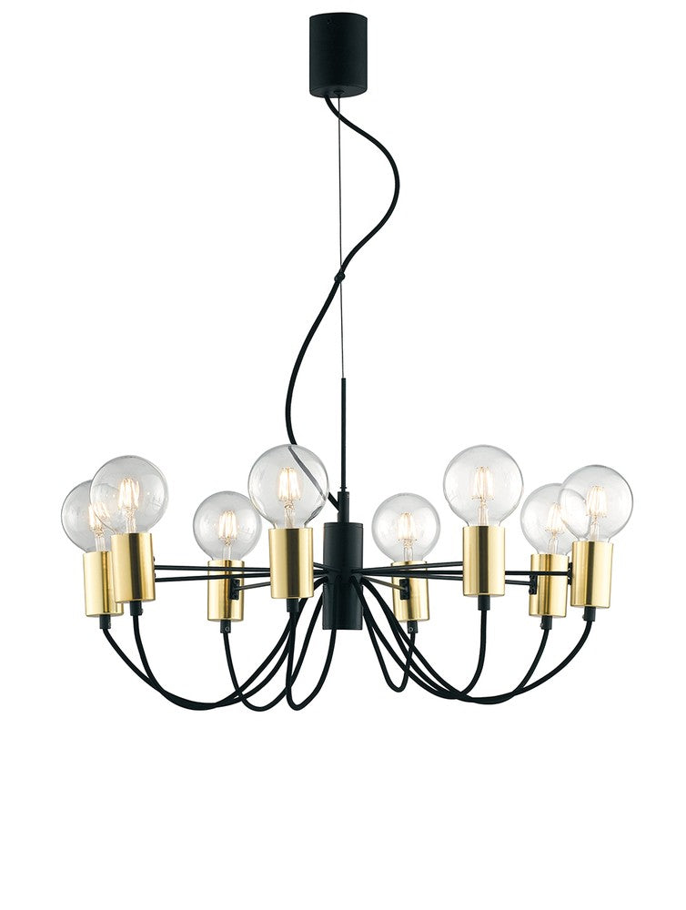 Suspension Axon noire et dorée, L 70 cm