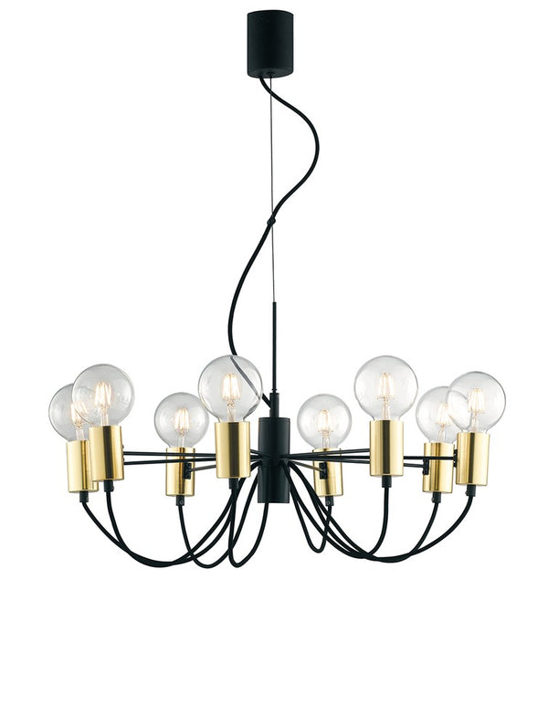 Suspension Axon noire et dorée, L 70 cm