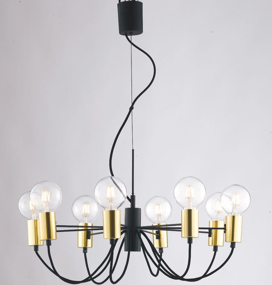 Suspension Axon noire et dorée, L 70 cm