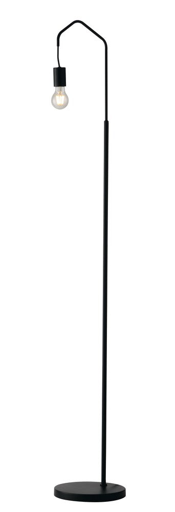 Gros plan sur la douille noire et l'ampoule transparente en verre