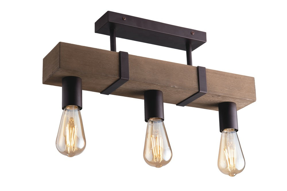 Plafonnier Texas marron, bois