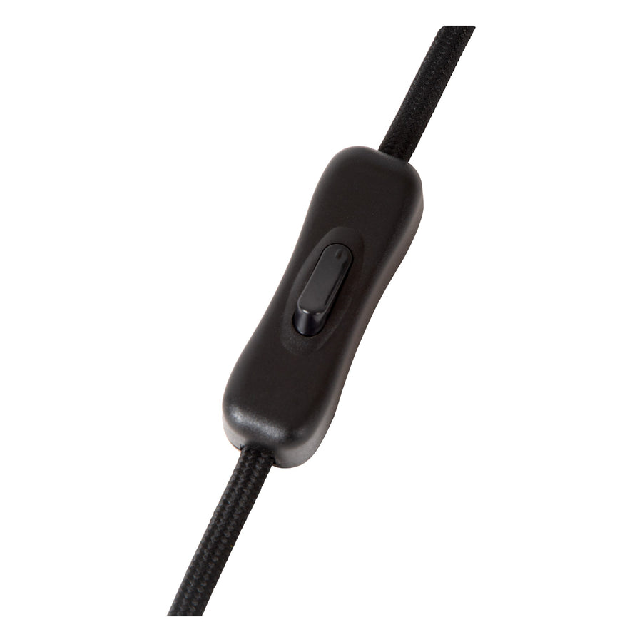 Lampe à poser Bensen noire, rotin