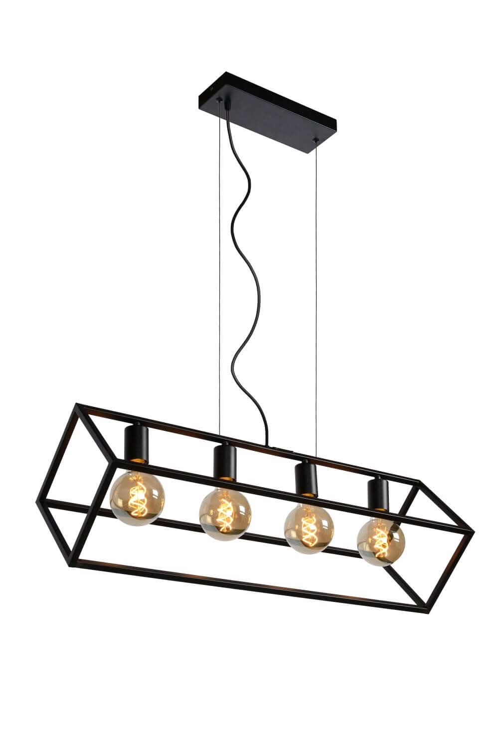 Suspension Fabian 4 lumières noire