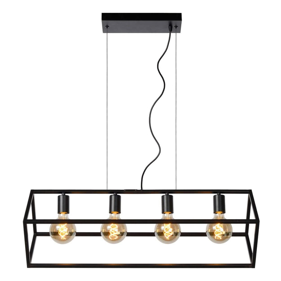 Suspension Fabian 4 lumières noire