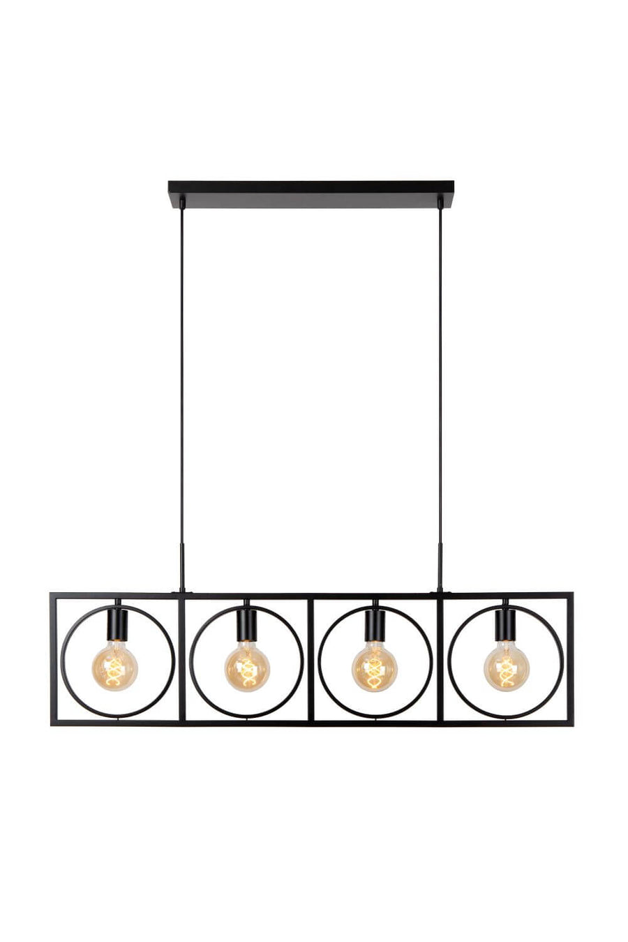 Suspension Suus 4 lumières noire