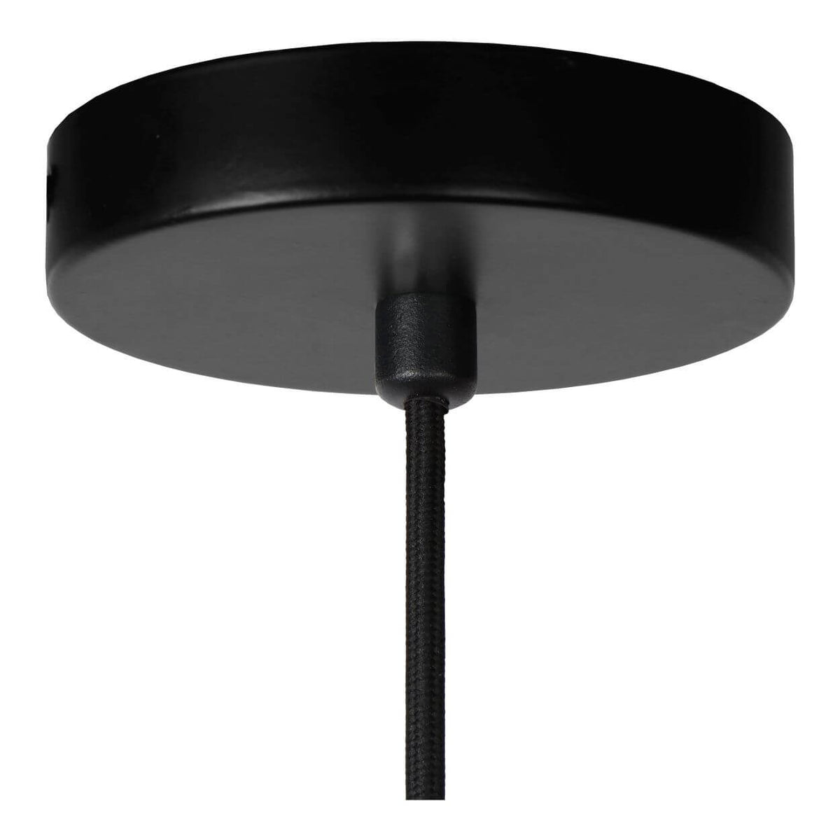 Suspension Magius bois clair et noire, rotin
