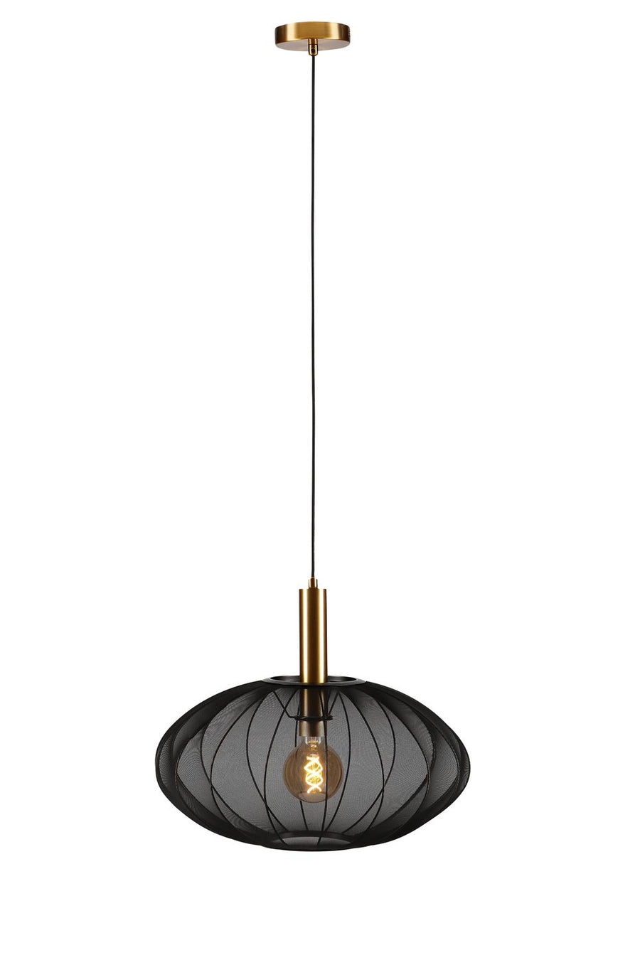 Suspension Corina noire et dorée mat, tissu