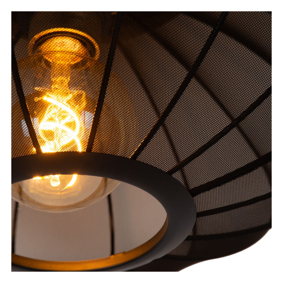 Suspension Corina noire et dorée mat, tissu