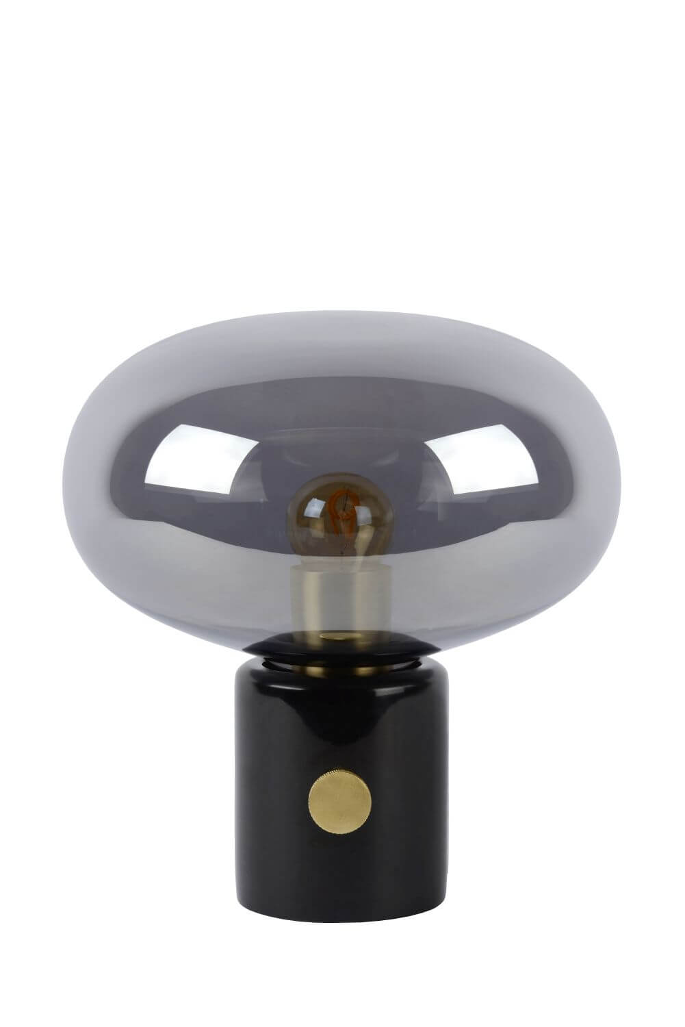 Lampe à poser Charlize fumée et grise, verre